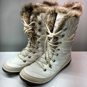 Columbia Women's Heavenly Omni Heat Snow Faux Fur Boots White Size 9